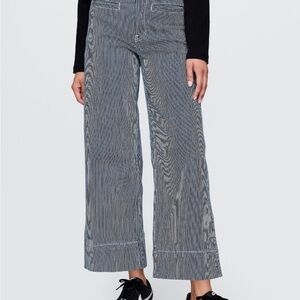 GAP High Rise Stride Ankle Jeans Railroad Stripe Size 29R 8